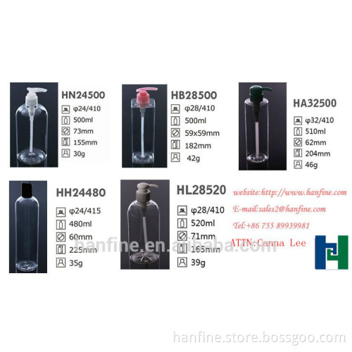 Factory sale PET bottle for shampoo/500ml/empty bottle/shenzhen factory